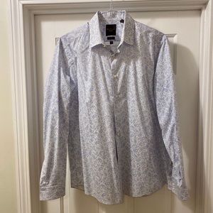 Ben Sherman Men’s Paisley White and Blue Shirt